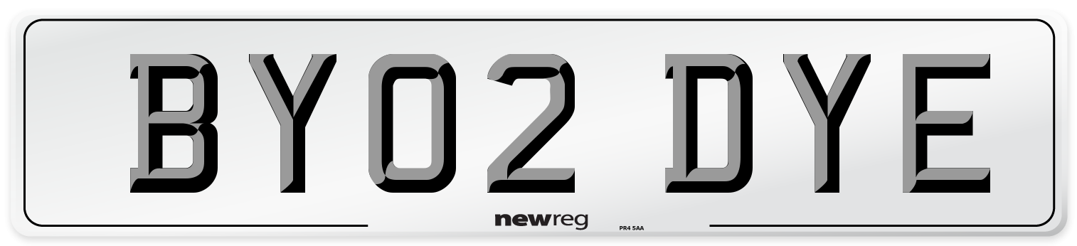 BY02 DYE Number Plate from New Reg